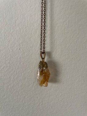 Raw Citrine Crystal Pendant Necklace